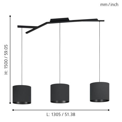 Eglo - Πολύφωτο σε ράγα 3xE27/40W/230V