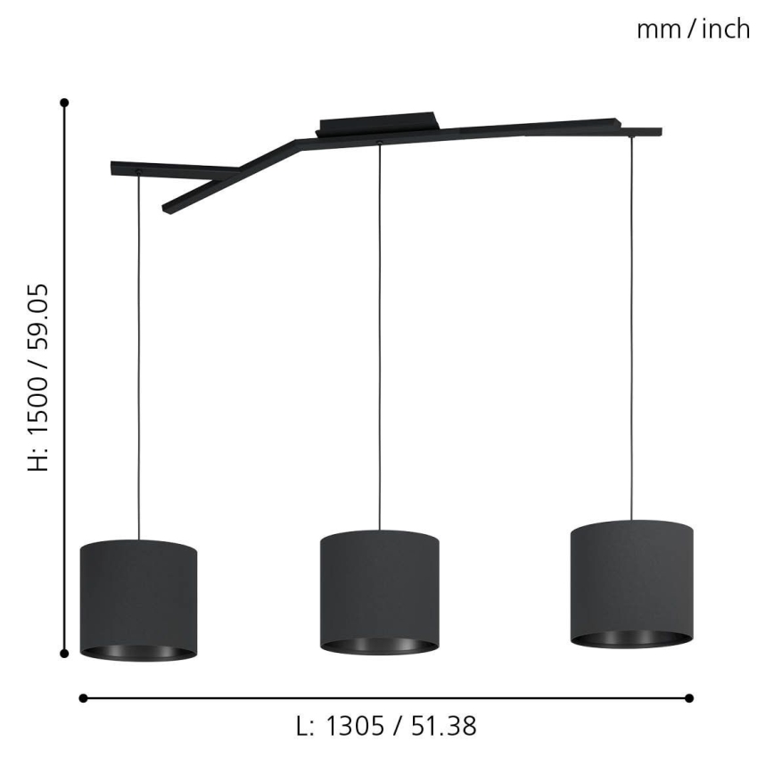 Eglo - Πολύφωτο σε ράγα 3xE27/40W/230V