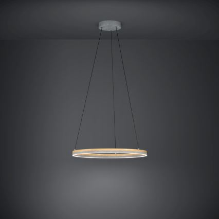 Eglo - Led Dimmable κρεμαστό φωτιστικό οροφής LED/36W/230V 3000K γκρι/δρυς