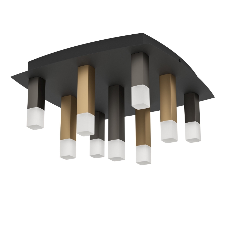 Eglo - LED Dimmable φωτιστικό οροφής 9xLED/3,1W/230V 3000K ανθρακί/χρυσό