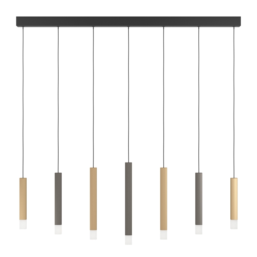 Eglo - Led Dimmable κρεμαστό φωτιστικό οροφής 7xLED/3,1W/230V 3000K ανθρακί/χρυσό