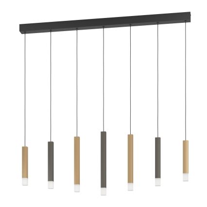 Eglo - Led Dimmable κρεμαστό φωτιστικό οροφής 7xLED/3,1W/230V 3000K ανθρακί/χρυσό