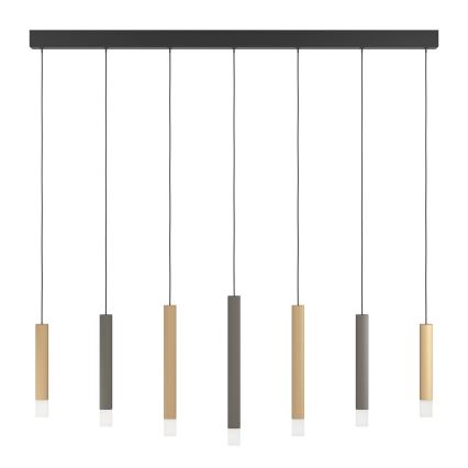 Eglo - Led Dimmable κρεμαστό φωτιστικό οροφής 7xLED/3,1W/230V 3000K ανθρακί/χρυσό