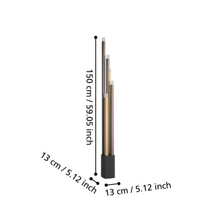 Eglo - Φωτιστικό δαπέδου LED Dimmable 5xLED/3,7W/230V 3000K ανθρακί/χρυσό