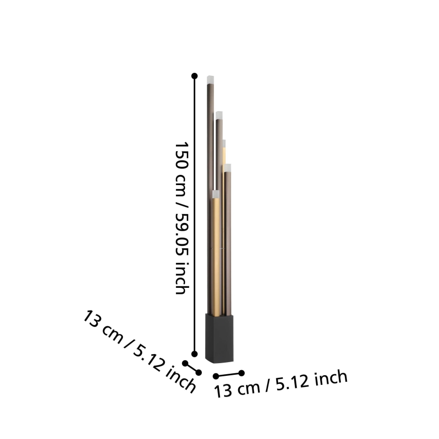 Eglo - Φωτιστικό δαπέδου LED Dimmable 5xLED/3,7W/230V 3000K ανθρακί/χρυσό