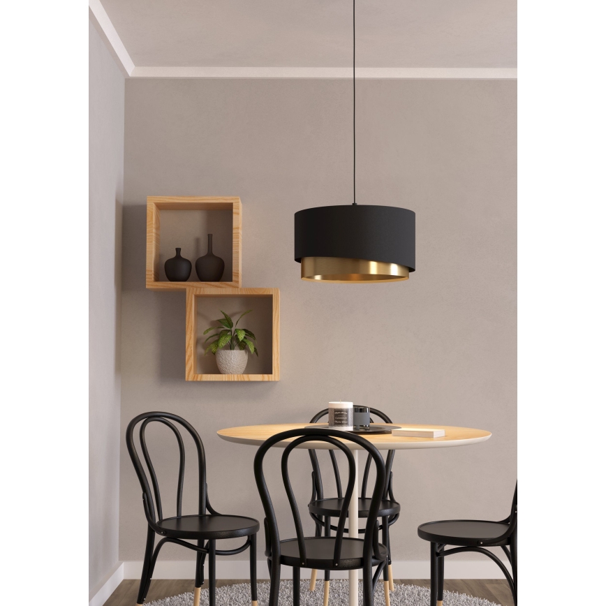 Eglo - Κρεμαστό φωτιστικό οροφής 1xE27/40W/230V μαύρο/χρυσό