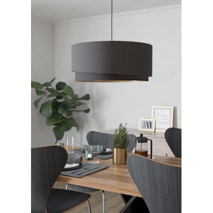Eglo 39931 - κρεμαστό φωτιστικό με καλώδιο MANDERLINE 1xE27/40W/230V καφέ/χρυσό