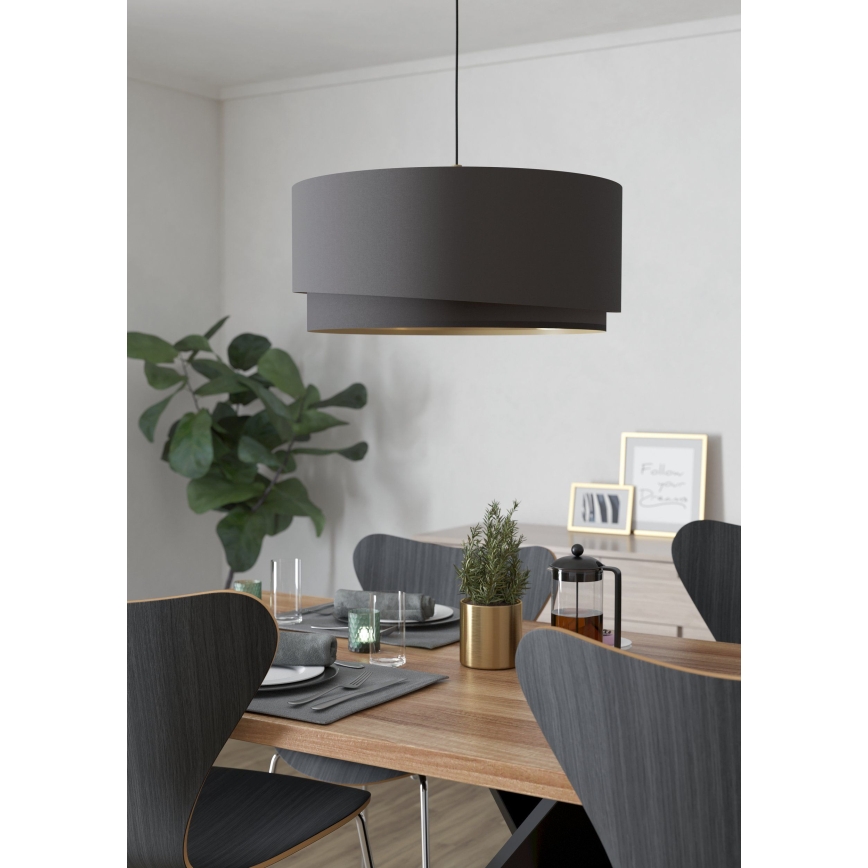 Eglo 39931 - κρεμαστό φωτιστικό με καλώδιο MANDERLINE 1xE27/40W/230V καφέ/χρυσό