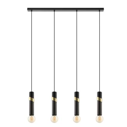 Eglo - Κρεμαστό φωτιστικό οροφής 4xE27/40W/230V μαύρο/χρυσό