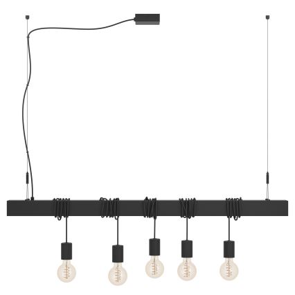 Eglo - Κρεμαστό φωτιστικό οροφής TOWNSHEND 5xE27/40W/230V μαύρο