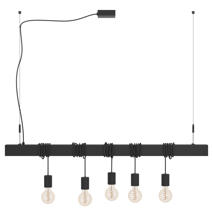 Eglo - Κρεμαστό φωτιστικό οροφής TOWNSHEND 5xE27/40W/230V μαύρο