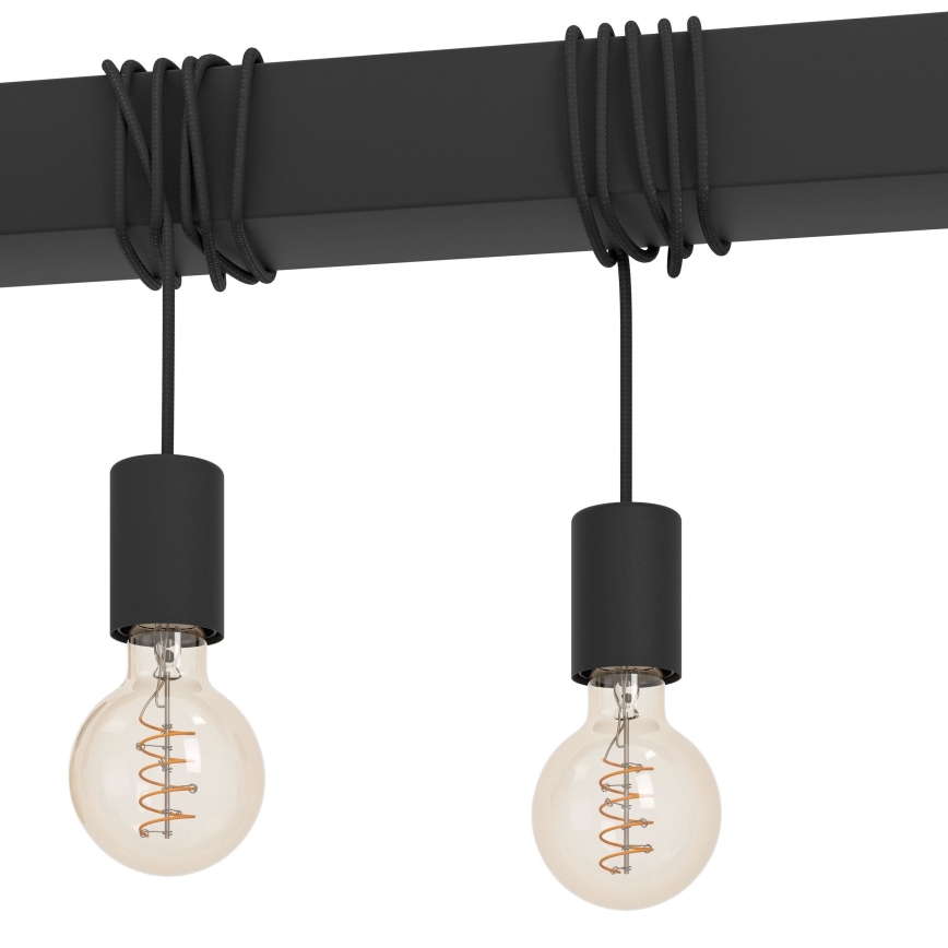 Eglo - Κρεμαστό φωτιστικό οροφής TOWNSHEND 5xE27/40W/230V μαύρο