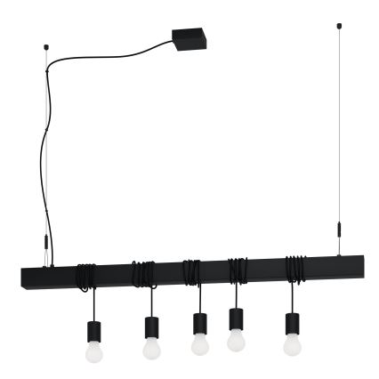 Eglo - Κρεμαστό φωτιστικό οροφής TOWNSHEND 5xE27/40W/230V μαύρο
