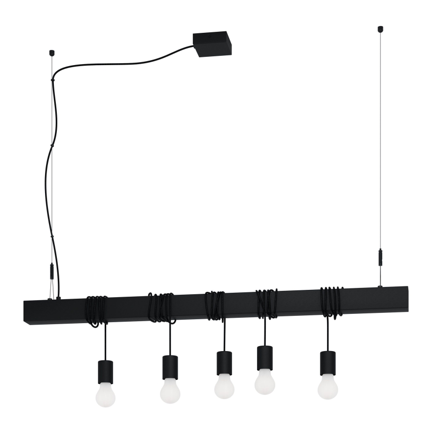 Eglo - Κρεμαστό φωτιστικό οροφής TOWNSHEND 5xE27/40W/230V μαύρο