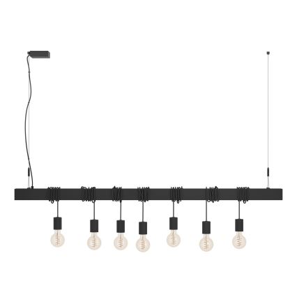 Eglo - Κρεμαστό φωτιστικό οροφής TOWNSHEND 7xE27/40W/230V μαύρο