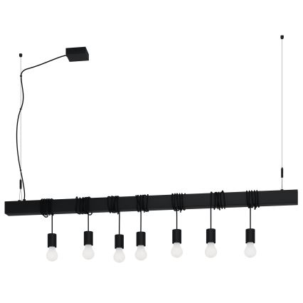 Eglo - Κρεμαστό φωτιστικό οροφής TOWNSHEND 7xE27/40W/230V μαύρο