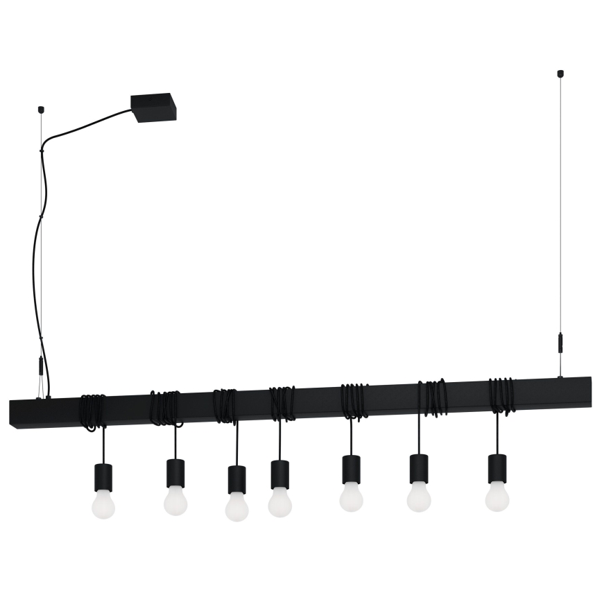 Eglo - Κρεμαστό φωτιστικό οροφής TOWNSHEND 7xE27/40W/230V μαύρο