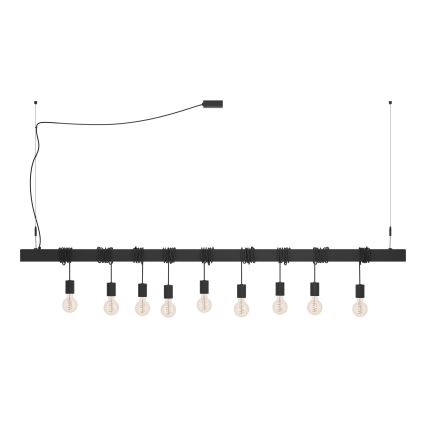 Eglo - Κρεμαστό φωτιστικό οροφής TOWNSHEND 9xE27/40W/230V μαύρο