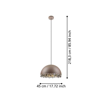 Eglo - Κρεμαστό φωτιστικό οροφής 1xE27/40W/230V καφέ