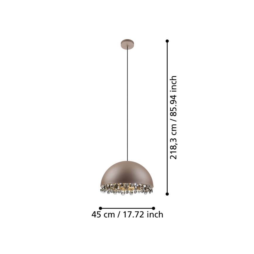 Eglo - Κρεμαστό φωτιστικό οροφής 1xE27/40W/230V καφέ