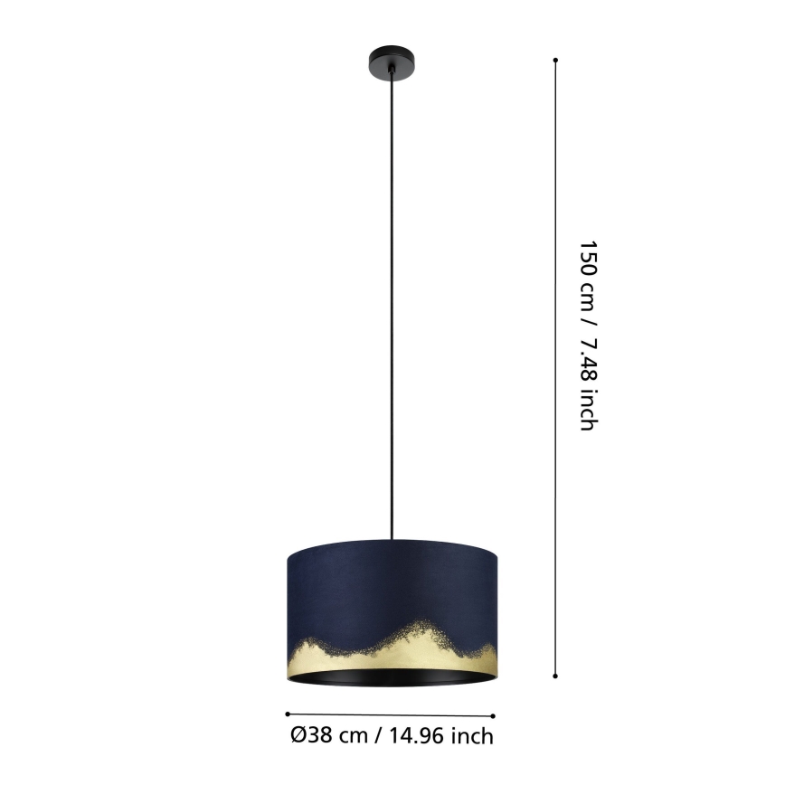 Eglo - Κρεμαστό φωτιστικό οροφής 1xE27/40W/230V διάμετρος 38 cm μπλε/χρυσό