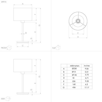 Eglo 39975 - Eπιτραπέζιο φωτιστικό CASUARITA 1xE27/40W/230V μπλε/χρυσό