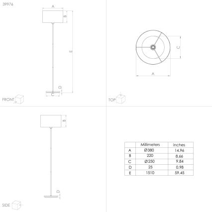 Eglo - Επιδαπέδιο φωτιστικό 1xE27/40W/230V μπλε/χρυσό