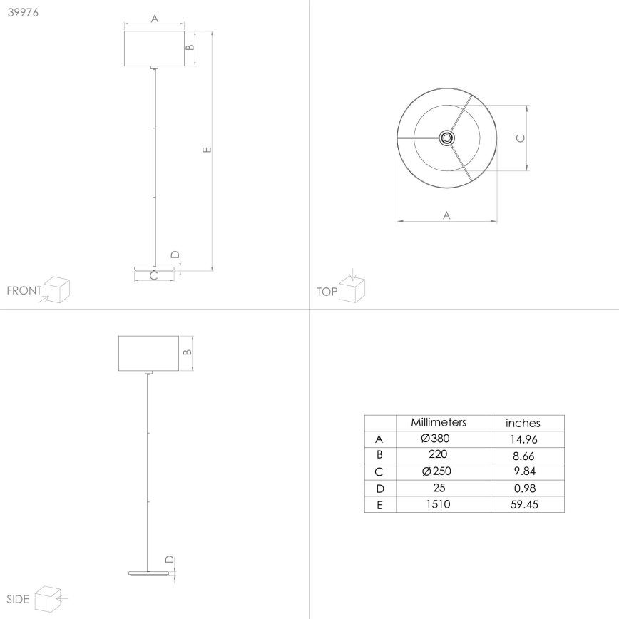 Eglo - Επιδαπέδιο φωτιστικό 1xE27/40W/230V μπλε/χρυσό