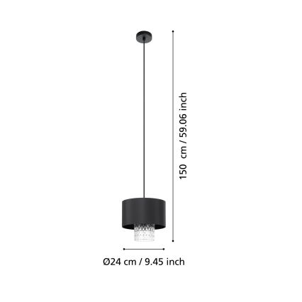 Eglo - Κρεμαστό φωτιστικό οροφής 1xE27/40W/230V μαύρο