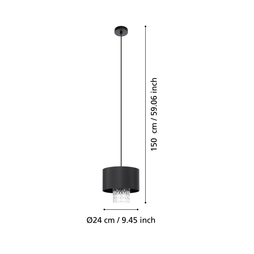 Eglo - Κρεμαστό φωτιστικό οροφής 1xE27/40W/230V μαύρο