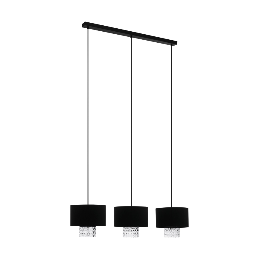 Eglo - Κρεμαστό φωτιστικό οροφής 3xE27/40W/230V μαύρο