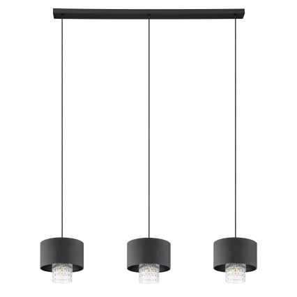 Eglo - Κρεμαστό φωτιστικό οροφής 3xE27/40W/230V μαύρο