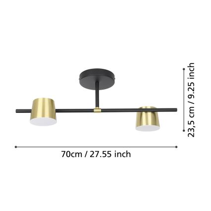 Eglo - LED Πλαφονιέρα οροφής 2xGU10/4,6W/230V 3000K χρυσό