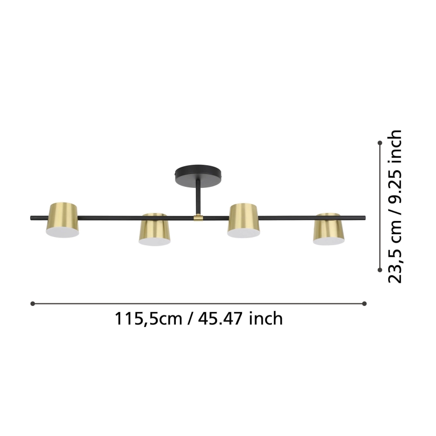Eglo - LED Πλαφονιέρα οροφής 4xGU10/4,6W/230V 3000K χρυσό
