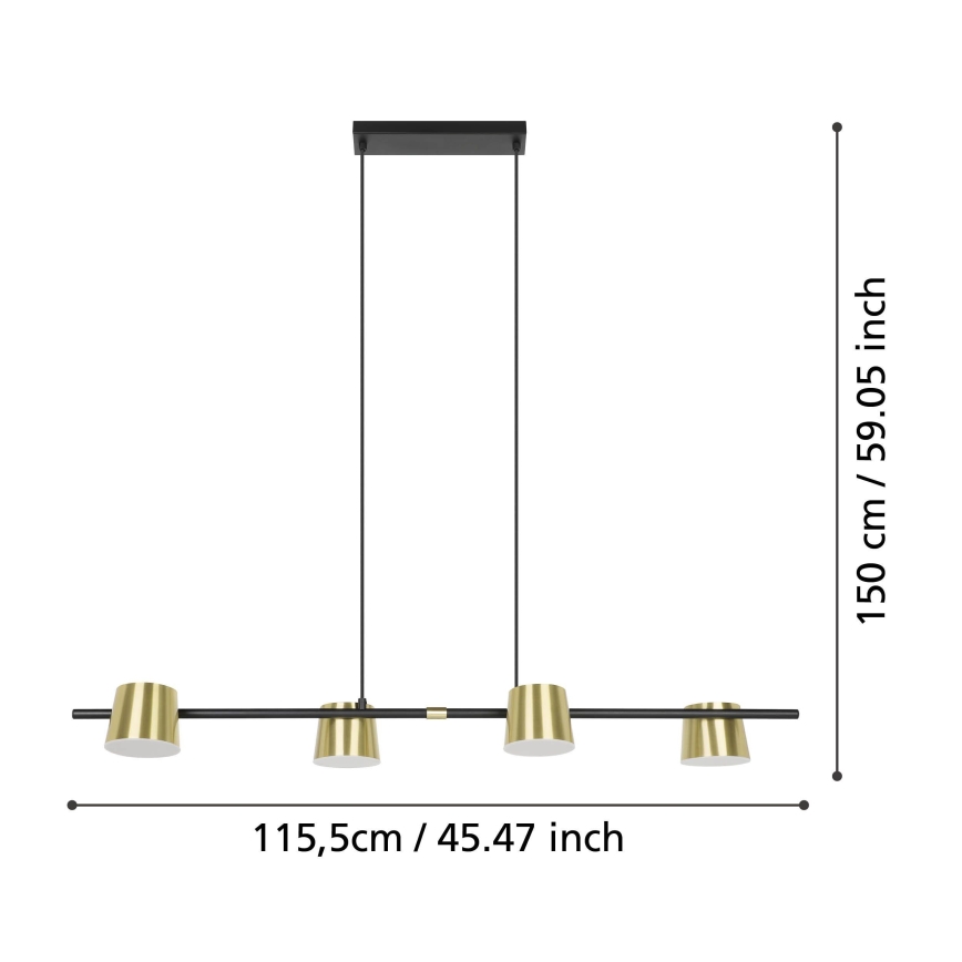 Eglo -  Κρεμαστό φωτιστικό οροφής LED 4xGU10/4,6W/230V 3000K χρυσό