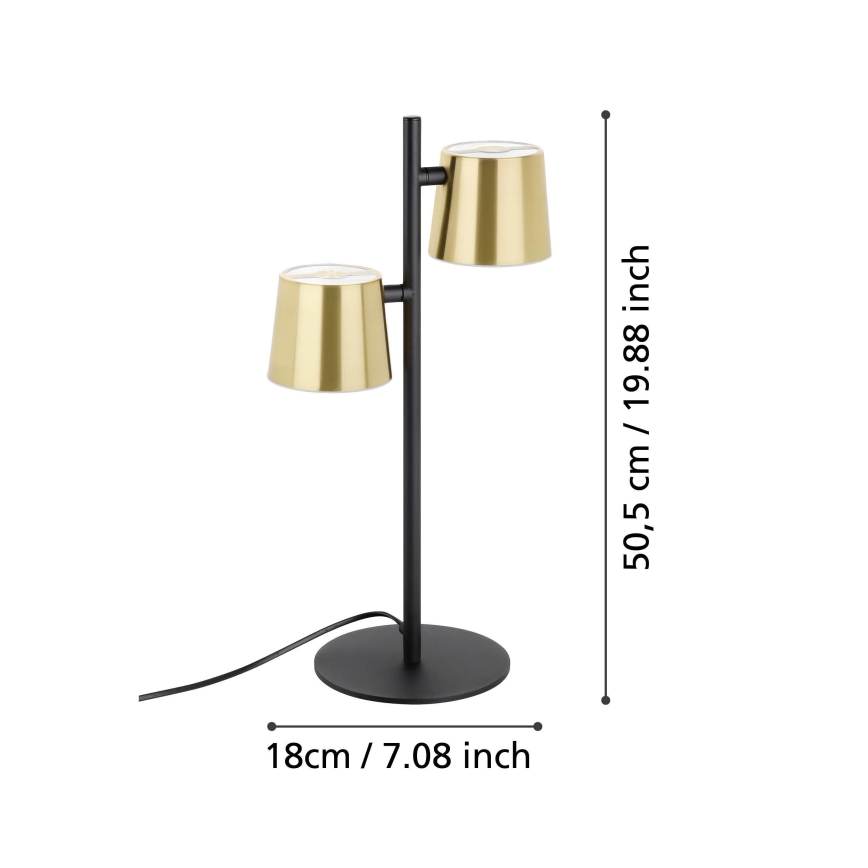 Eglo - Επιτραπέζιο φωτιστικό LED 2xGU10/4,6W/230V 3000K χρυσό