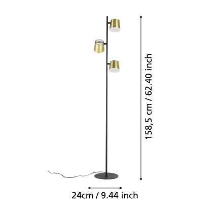 Eglo - Επιδαπέδια λάμπα LED 3xGU10/4,6W/230V 3000K χρυσό