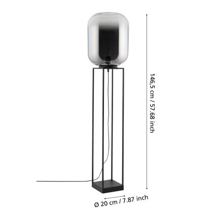 Eglo - Επιδαπέδιο φωτιστικό 1xE27/40W/230V φιμέ
