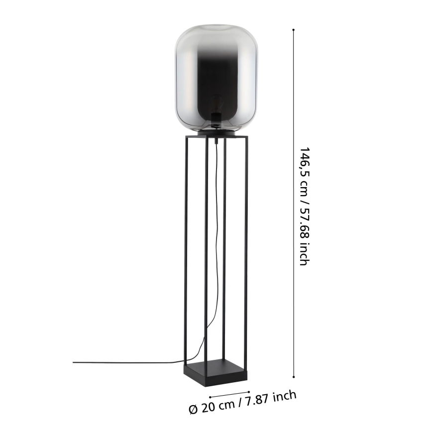 Eglo - Επιδαπέδιο φωτιστικό 1xE27/40W/230V φιμέ