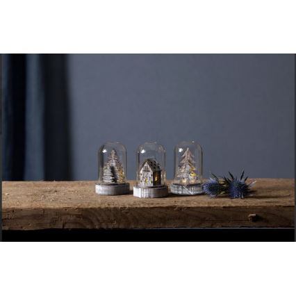 Eglo - Σετ 3x LED χριστουγεννιάτικα διακοσμητικά LED/0,06W/1xCR2032 καφέ