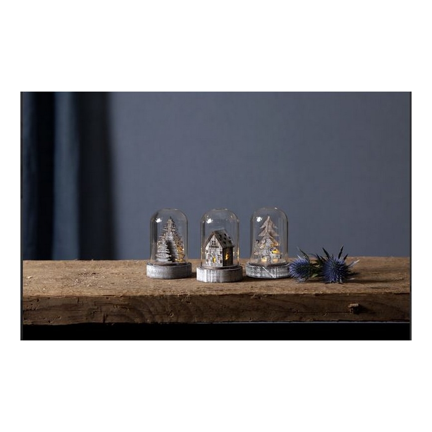 Eglo - Σετ 3x LED χριστουγεννιάτικα διακοσμητικά LED/0,06W/1xCR2032 καφέ