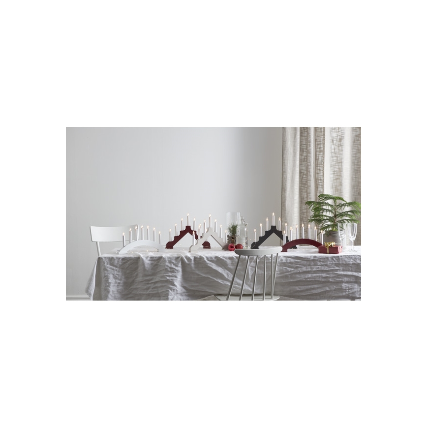 Eglo - Χριστουγεννιάτικο κηροπήγιο 7xE10/3W/230V κόκκινο