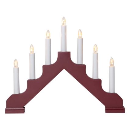 Eglo - Χριστουγεννιάτικο κηροπήγιο 7xE10/3W/230V κόκκινο