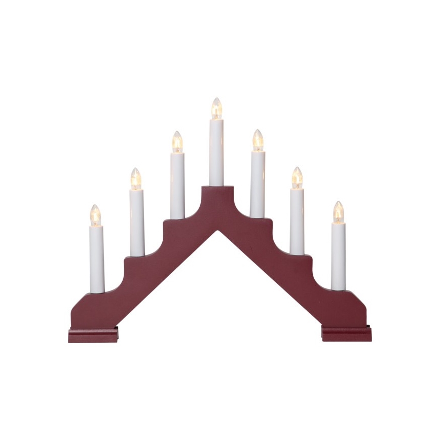 Eglo - Χριστουγεννιάτικο κηροπήγιο 7xE10/3W/230V κόκκινο