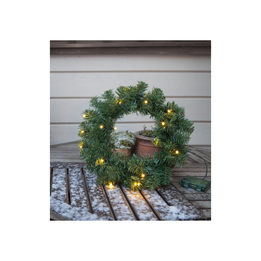 Eglo - Χριστουγεννιάτικο στεφάνι LED εξωτερικού χώρου με αισθητήρα 20xLED/0,064W/3xAA IP44