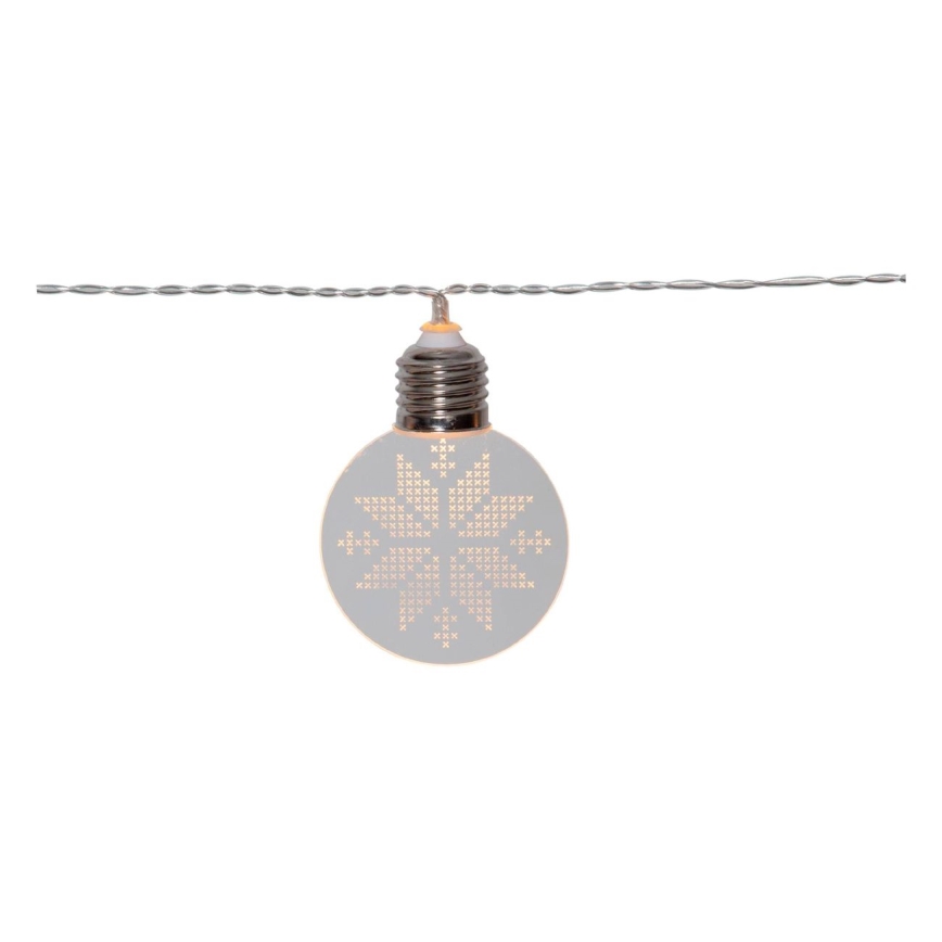 Eglo 411112 - LED γιρλάντα ORNAMENT 10xLED/3xAA 2,4m ζεστό λευκό