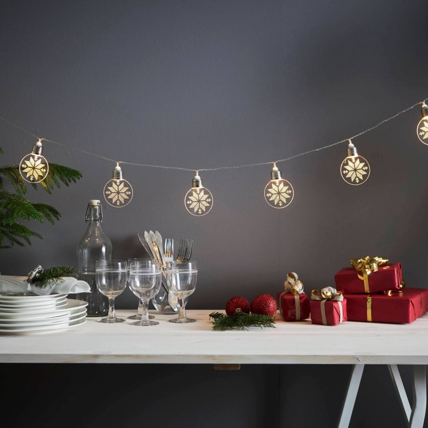 Eglo 411112 - Χριστουγεννιάτικα λαμπάκια LED ORNAMENT 10xLED/3xAA 2,4m θερμό λευκό