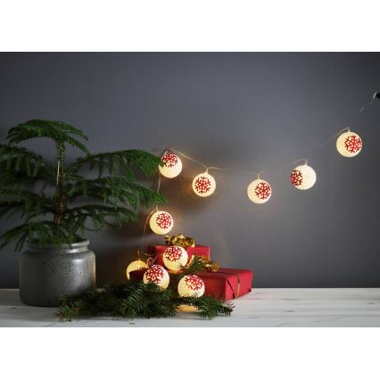 Eglo 411113 - Χριστουγεννιάτικα λαμπάκια LED ORNAMENT 10xLED/3xAA 1,65m θερμό λευκό