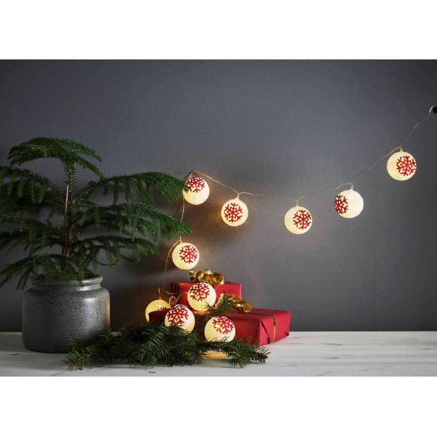 Eglo 411113 - Χριστουγεννιάτικα λαμπάκια LED ORNAMENT 10xLED/3xAA 1,65m θερμό λευκό