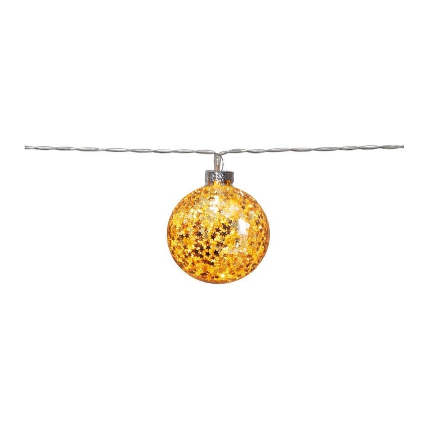 Eglo 411115 -  Χριστουγεννιάτικα λαμπάκια LED GLITTER 10xLED/2xAA 1,65m θερμό λευκό